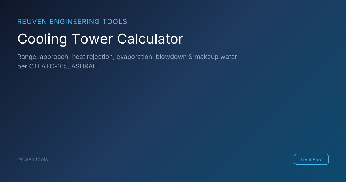 Cooling Tower Calculator | Reuven Engineering Tools