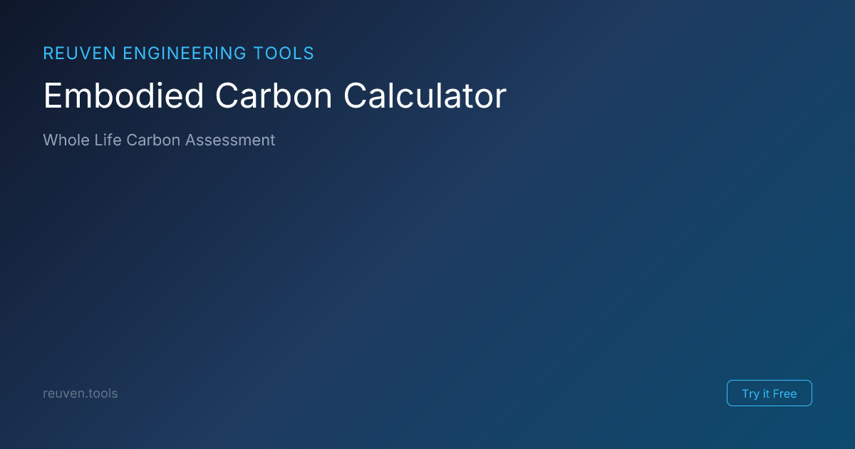 Embodied Carbon Calculator - Whole Life Carbon Assessment | Reuven ...