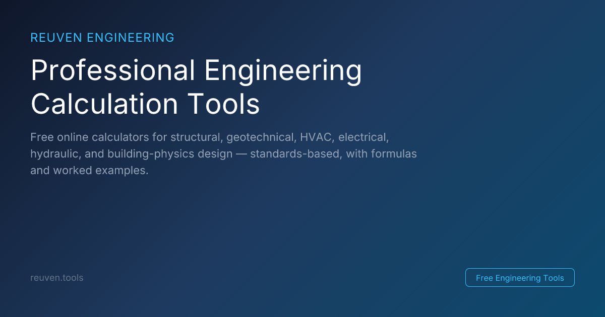 Professional Engineer Design Calculation Professional Engineering Calculation Tools | Reuven Engineering Tools