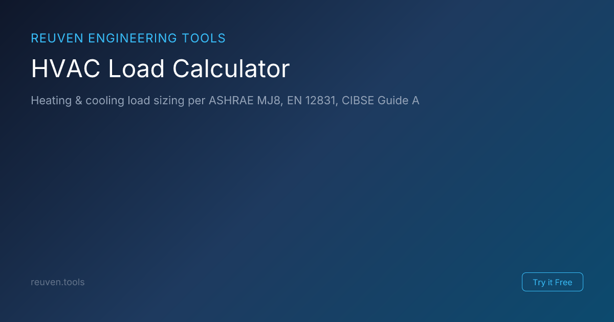 HVAC Load Calculator - Heating & Cooling Sizing | Reuven Engineering Tools