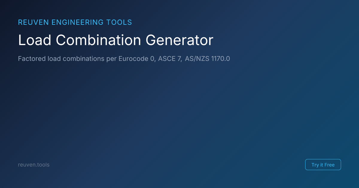 Load Combination Generator - Eurocode 0 & ASCE 7 | Reuven Engineering Tools