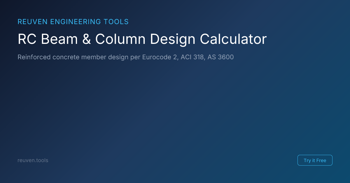 RC Beam & Column Design - Eurocode 2 & ACI 318 | Reuven Engineering Tools