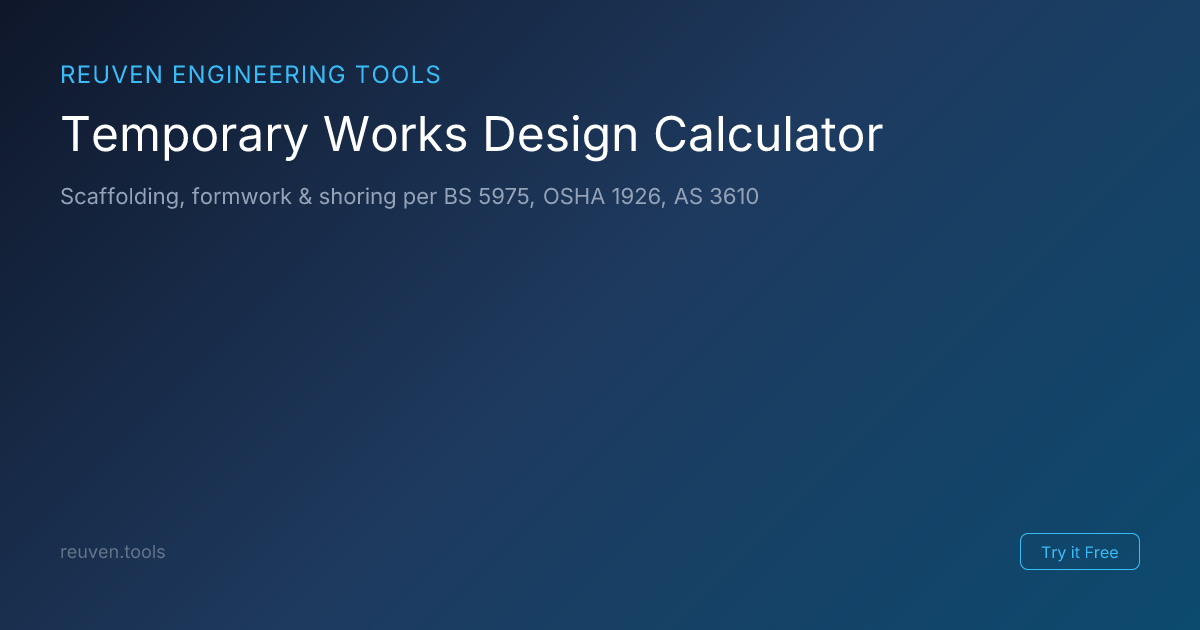 Temporary Tools Temporary Works Design Calculator - BS 5975 & OSHA 1926 | Reuven ...