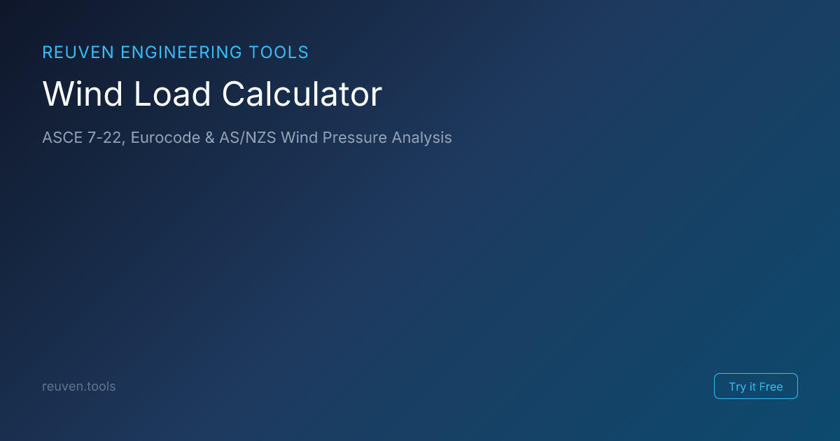 Wind Load Calculator - ASCE 7-22, Eurocode & AS/NZS | Reuven ...
